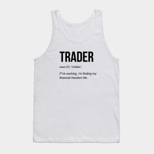 Funny Trader Definition (Black) Tank Top